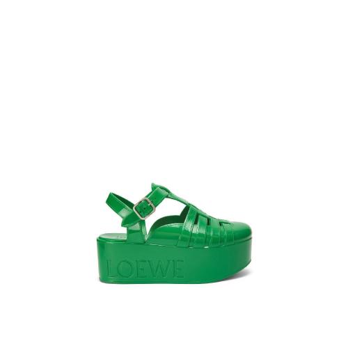  LOEWE羅意威 22年秋冬 女士 平底涼鞋 Wedge sandal in recycled PVC L616S10X12-4100