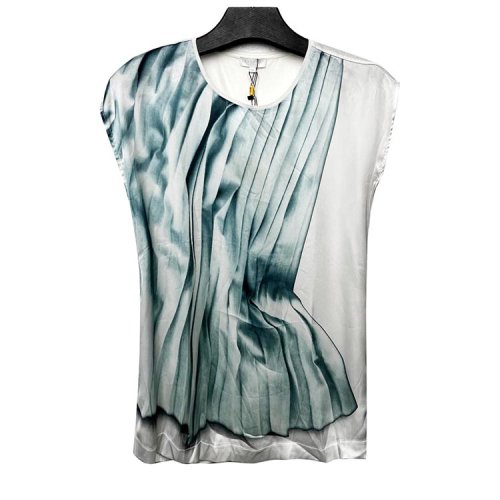 ESCADA/愛(ài)斯卡達(dá)  白綠拼色女士無(wú)袖T恤