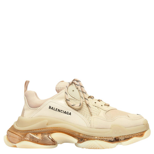 Balenciaga/巴黎世家      Triple S Clear Sole系列 女士淺褐色雙層泡沫和網(wǎng)布運動鞋544351W2GA19100