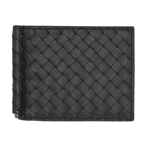 Bottega Veneta/葆蝶家 寶緹嘉男包 男士 黑色皮質(zhì)經(jīng)典時(shí)尚編織錢包 123180V46511000