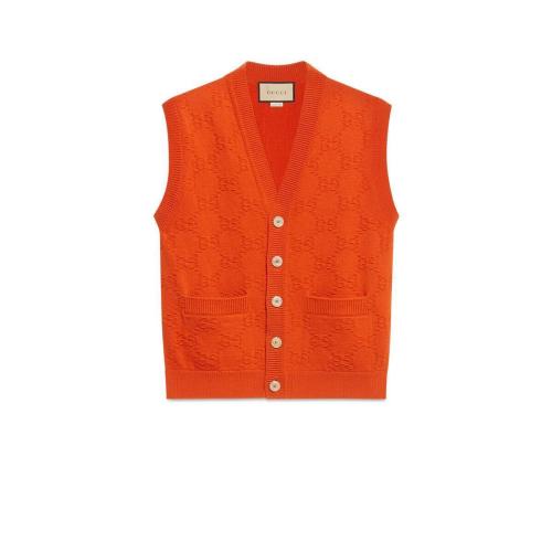  GUCCI古馳 22年秋冬 男士 GG羊毛提花馬甲 695568 XKCCJ 7500