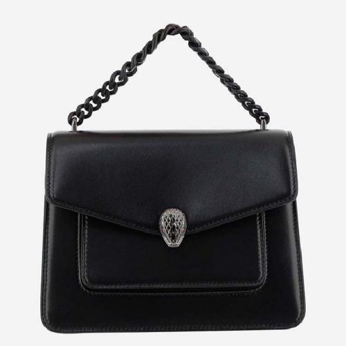  BVLGARI/寶格麗 女士黑色皮革手提包 290875 PLSX