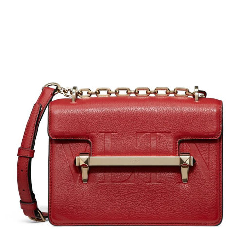 Valentino/華倫天奴女士紅色牛皮徽標(biāo)單肩包斜挎包女包 RW2B0C93-HUA-0RO