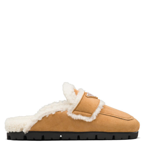 PRADA/普拉達(dá) 秋冬 女士干邑色羊皮毛拖鞋1S711M_1A6_F0046_F_020