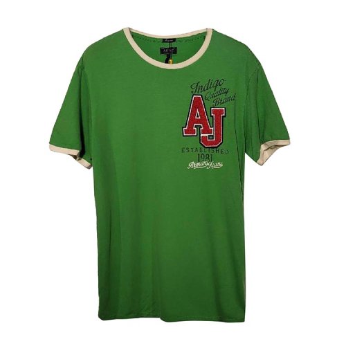 ARMANI JEANS/阿瑪尼牛仔男士短袖T恤綠色