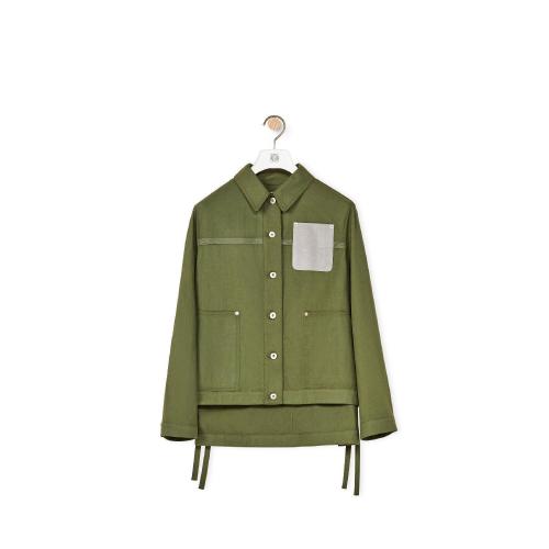  LOEWE羅意威 22年秋冬 女士 夾克 Workwear jacket in cotton and linen S359Y02X39-4745