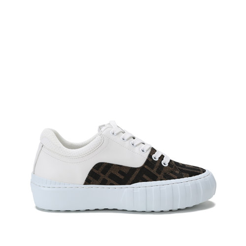 FENDI/芬迪 2021款 女士涂層織物配皮系帶休閑運(yùn)動(dòng)鞋板鞋 8E8109 AF5C