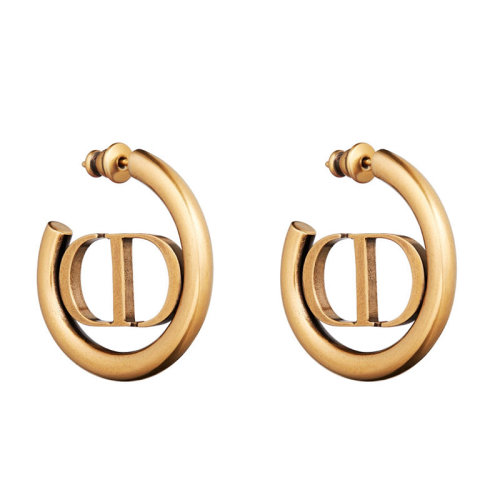 DIOR/迪奧 30 MONTAIGNE 女士金色金屬復(fù)古環(huán)形耳環(huán) E1285MTGMT_D907