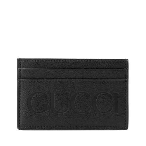 GUCCI/古馳 男士黑色皮革GUCCI經(jīng)典標志卡夾?6586940E8IG1000