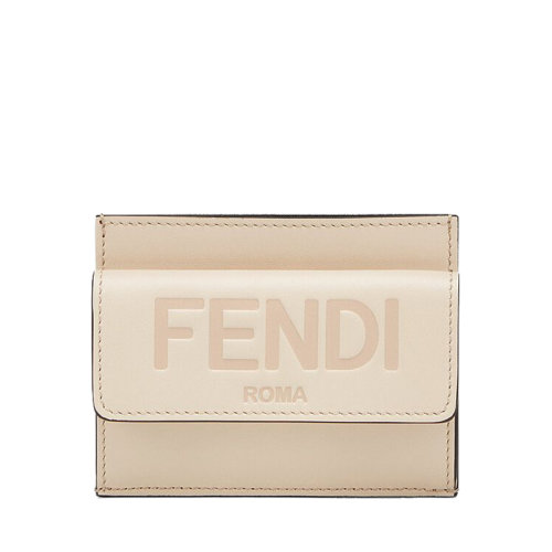 FENDI/芬迪 20  女士粉色小牛皮徽標翻蓋按扣卡包8M0423AAYZF1BA9