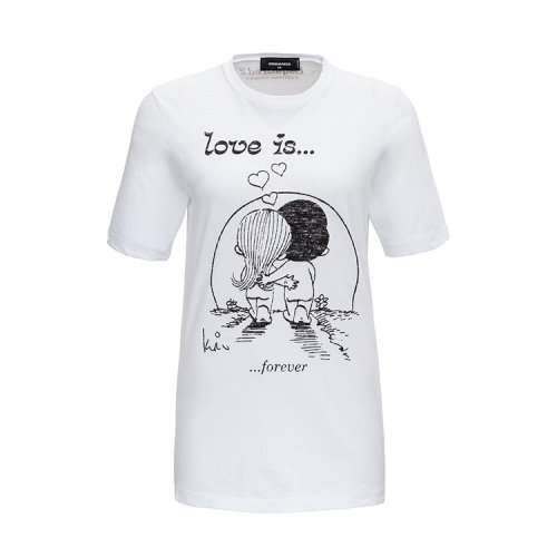 Dsquared2/D二次方 20年秋冬 百搭 女性 logo 白色 女士短袖T恤 S72GD0253S22507100