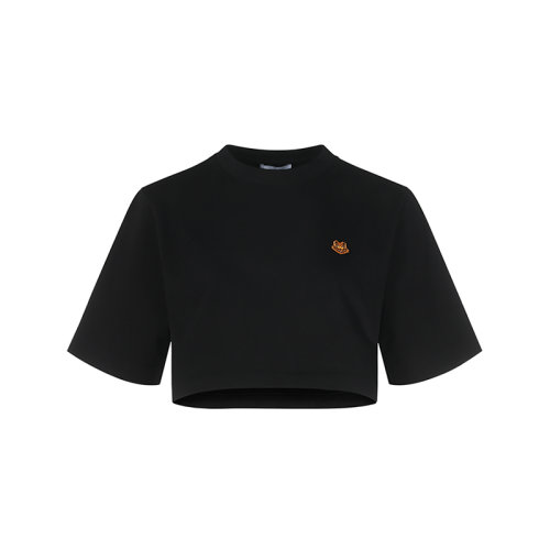 KENZO/高田賢三【22春夏新款】女士棉質(zhì)露臍短款圓領(lǐng)短袖T恤 2TS679 4SB