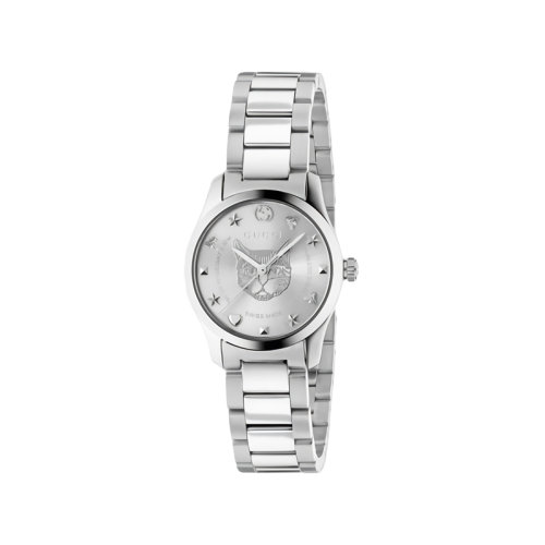 GUCCI/古馳 G-Timeless系列女士銀色表盤精鋼表殼腕表 27毫米 530242I16001402
