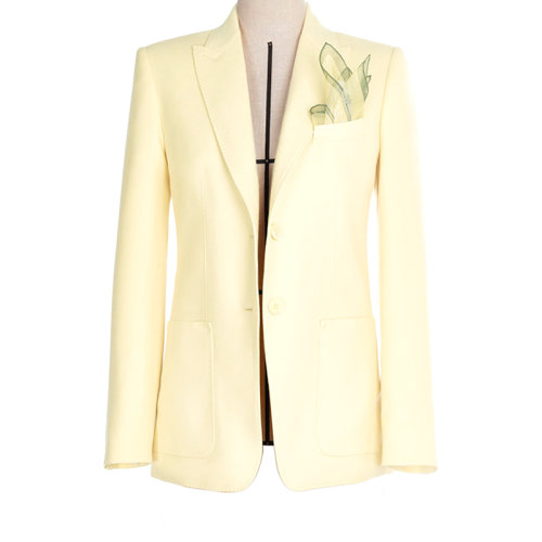 MaxMara/麥絲瑪拉 22年早春新款 VICTOR系列 女士黃色純羊絨面料西裝外套1041122106002