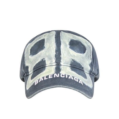 Balenciaga/巴黎世家新款 BB Sprayed系列 男女同款深灰色和白色純棉斜紋棒球帽673321410B21177