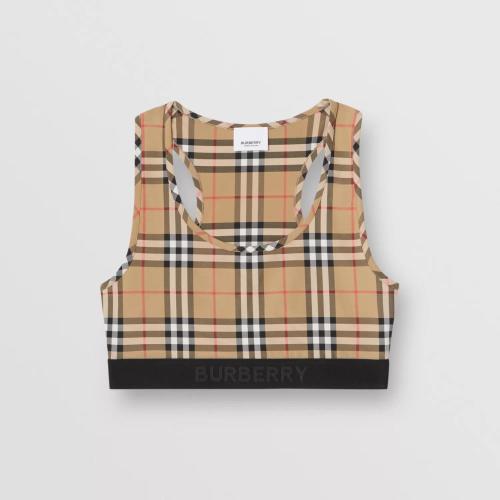  BURBERRY 22年秋冬 女士 Vintage 格紋徽標(biāo)裝飾運(yùn)動(dòng)上衣 80328771