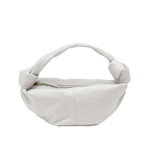 Bottega Veneta/葆蝶家 22新款 女士白色小牛皮皮革雙結(jié)手提包629635V1BW09009