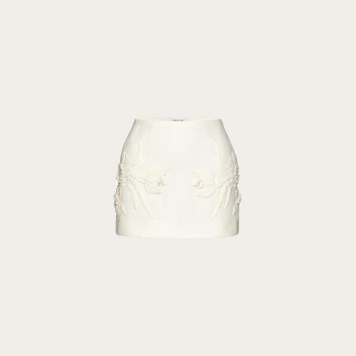  VALENTINO華倫天奴 22年秋冬 女士 半身裙 MINI-JUPE BRODéE EN CREPE COUTURE XB0RA8T61CFA0