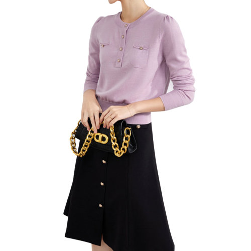 GeleiStory/GeleiStory 2022秋冬新款羊毛衫女套頭上衣溫柔慵懶風長袖針織衫女士針織衫/毛衣