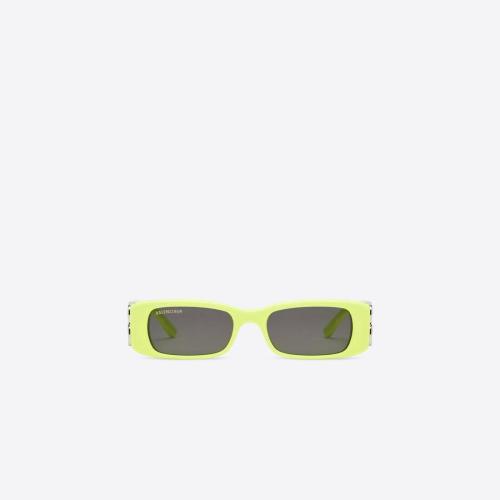  BALENCIAGA巴黎世家 22年春夏 女士 太陽眼鏡 Womens Dynasty Rectangle Sunglasses in Yellow