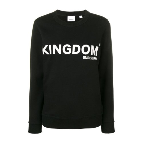 Burberry/博柏利 女裝 服飾 黑色字母圖案圓領(lǐng)長袖運(yùn)動衫 女衛(wèi)衣