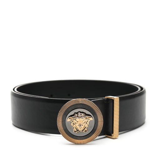VERSACE/范思哲美杜莎金屬帶頭牛皮革男士皮帶腰帶10038731A04846
