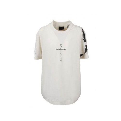 Givenchy/紀(jì)梵希  女士 時尚百搭 女裝 白色棉質(zhì)圓領(lǐng)短袖T恤 BW707Z3Z5P-267 HJH0034C