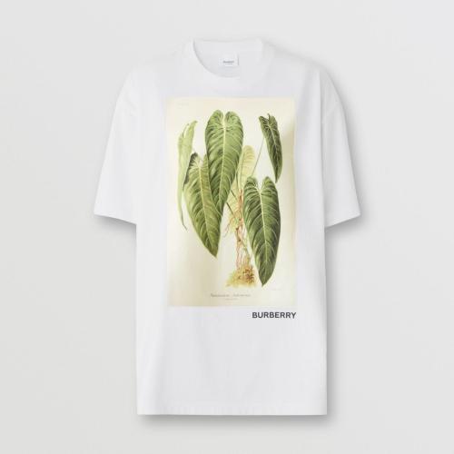  BURBERRY 22年秋冬 女士 植物素描印花棉質(zhì)寬松 T 恤衫 80570221