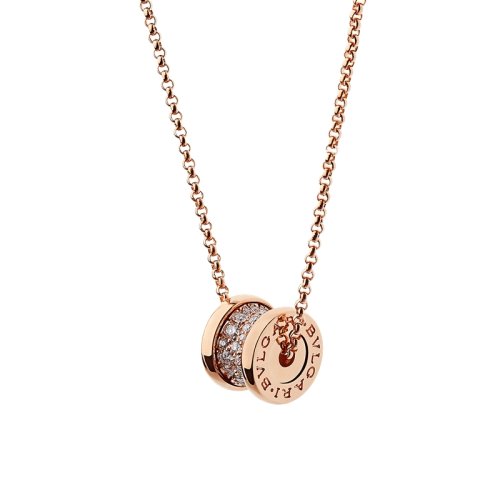 BVLGARI/寶格麗 B.zero1系列經(jīng)典款 滿鉆18K金玫瑰金 小蠻腰名媛項(xiàng)鏈 351116