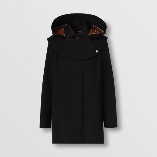  BURBERRY 22年秋冬 女士 可拆式連帽棉質(zhì)嘎巴甸輕便大衣 80581521