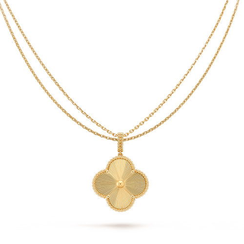 Van Cleef & Arpels/梵克雅寶 MagicAlhambra經(jīng)典系列 18K金黃金拉絲長款四葉草項(xiàng)鏈