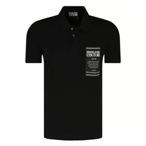 VERSACE JEANS/范思哲牛仔 男士黑色棉質(zhì)短袖Polo衫 E3GWA7T9-36571-899