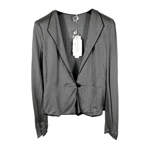 ARMANI COLLEZIONI/阿瑪尼卡爾茲 女士黑白條紋上衣外套 NMG54J NMEZJ 011