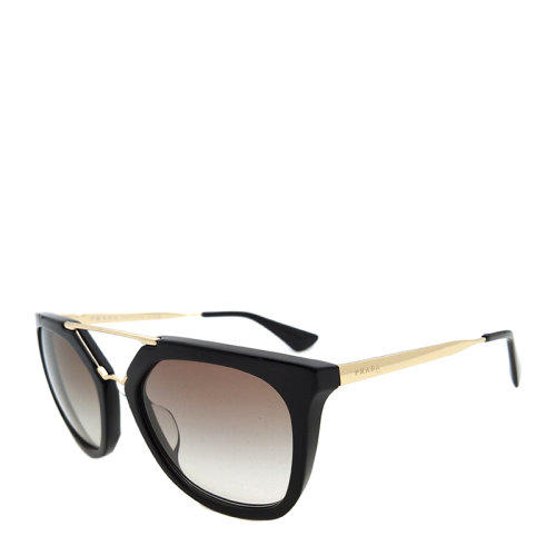 PRADA/普拉達(dá) 復(fù)古 黑色 板材 金屬 鏡框 女士 太陽(yáng)鏡 漸變色鏡片 墨鏡 眼鏡 SPR13QSA 54mm