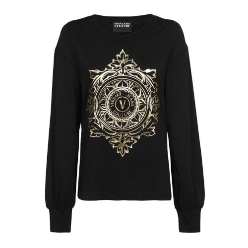  VERSACE JEANS COUTURE 女士黑色棉質(zhì)衛(wèi)衣 71HAHF05 CJ00F G89 PLFSX