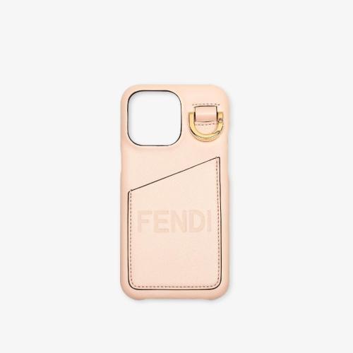  FENDI芬迪 22年秋冬 女士 手機(jī)殼 粉紅色皮革手機(jī)殼 7AS101AK69F14N1