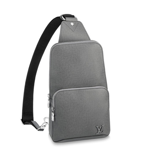 Louis Vuitton/路易威登 22春夏新款A(yù)VENUE系列 男士灰色牛皮革銀扣拉鏈開合單肩斜挎包M30801