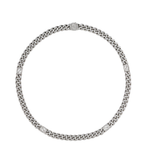 GUCCI/古馳  鈀金色效果金屬雙G細(xì)節(jié)互扣式項(xiàng)鏈675766I46010926