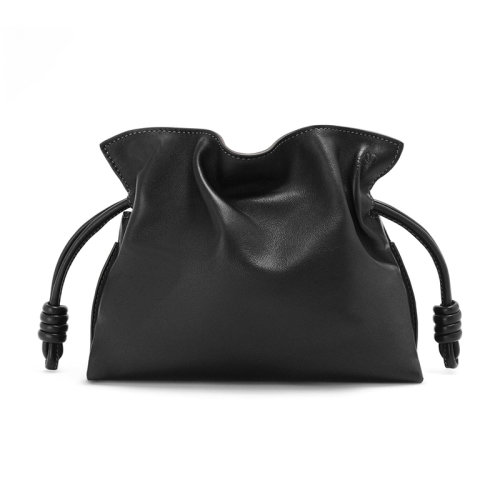 LOEWE/羅意威 22新款Flamenco系列 女士迷你款黑色納帕小牛皮單肩斜挎手拿包A411FC2X37-1100