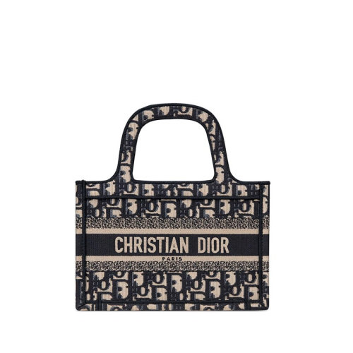 DIOR/迪奧 20Book tote 女士迷你藍色刺繡帆布手提包托特包 S5475ZRIW_M928