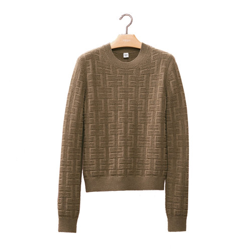 HERMES/愛(ài)馬仕 22年秋冬新款 女士綠色羊毛經(jīng)典格紋編織圓領(lǐng)長(zhǎng)袖針織衫毛衣H2H2630DA4I34