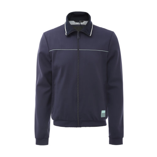 立領(lǐng)深藍(lán)色男士夾克 PRADA/普拉達(dá) 男士外套 休閑夾克 上裝