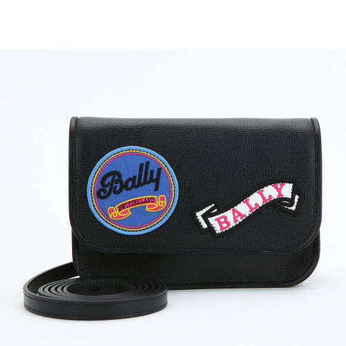 BALLY/巴利經(jīng)典女士系列黑色趣味印花圖案牛皮革錢包手拿手提女包6219795-861