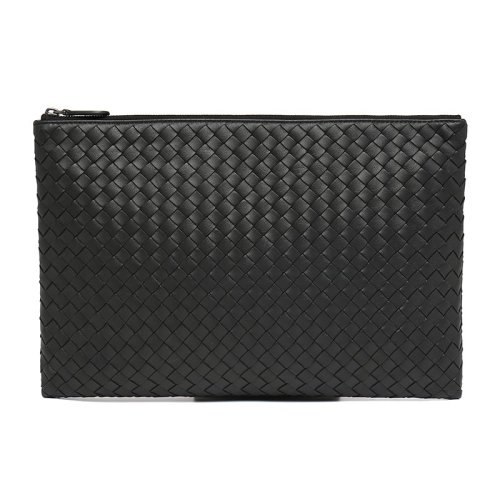 Bottega Veneta/葆蝶家 黑色羊皮革女士手包手拿包 522430V001N