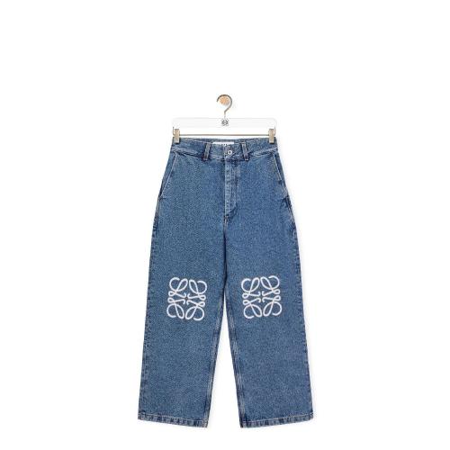  LOEWE羅意威 22年秋冬 女士 牛仔褲 Anagram baggy jeans in denim S359Y11X50-5320