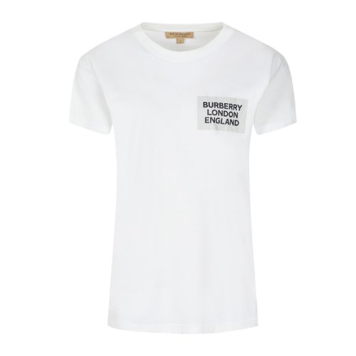  BURBERRY/博柏利 女士白色棉質(zhì)短袖T恤 8008561 PLFSX