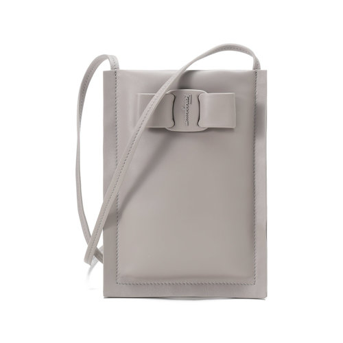 Salvatore Ferragamo/菲拉格慕【22年新款】女士牛皮蝴蝶結(jié)裝飾單肩斜挎包手機(jī)包 22年0293