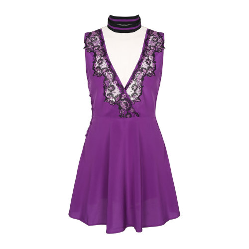 LA PERLA/蘿貝拉 紫色女睡衣/家居服短款睡裙 女士睡裙 家居服