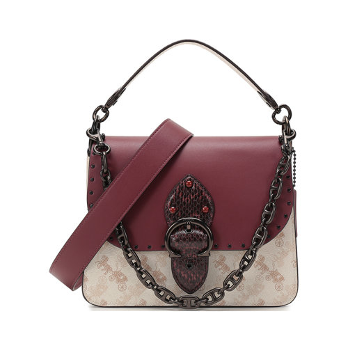 COACH/蔻馳  女士專柜款BEAT系列涂層帆布/配皮手提單肩斜挎包 4593