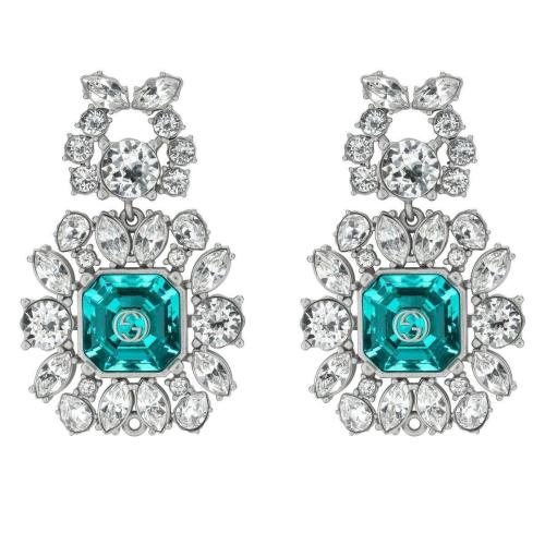  GUCCI古馳 22年秋冬 女士 水晶互扣式雙G耳環(huán) 702271 I5959 8136